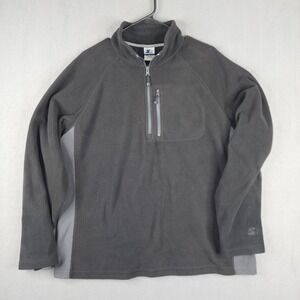 Vintage Starter Mens Quarter Zip Fleece Pullover Mock Neck Athletic Sweater L